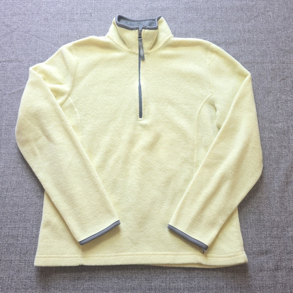 Old Navy 1/4 Zip Shirt Fleece Pastel Yellow Womens Large